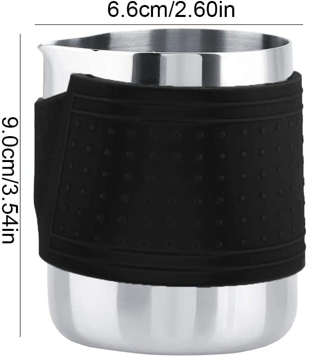 Stainless Steel Milk Frothing Pitcher with Cup Sleeve 12oz
